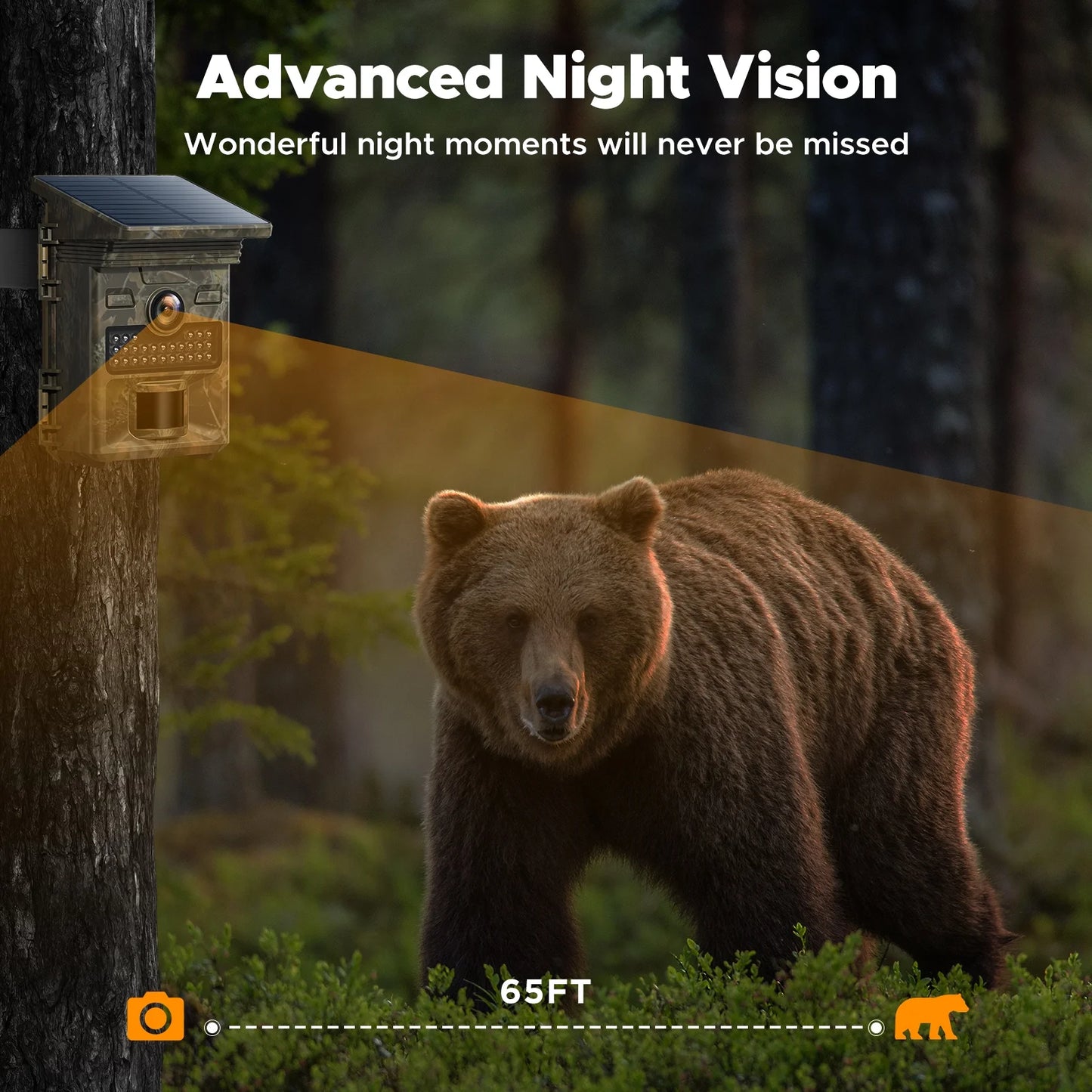 TC19 Solar Trail Camera 48MP 4K Hunting Deer Game Cameras with Night Vision Motion Activated
