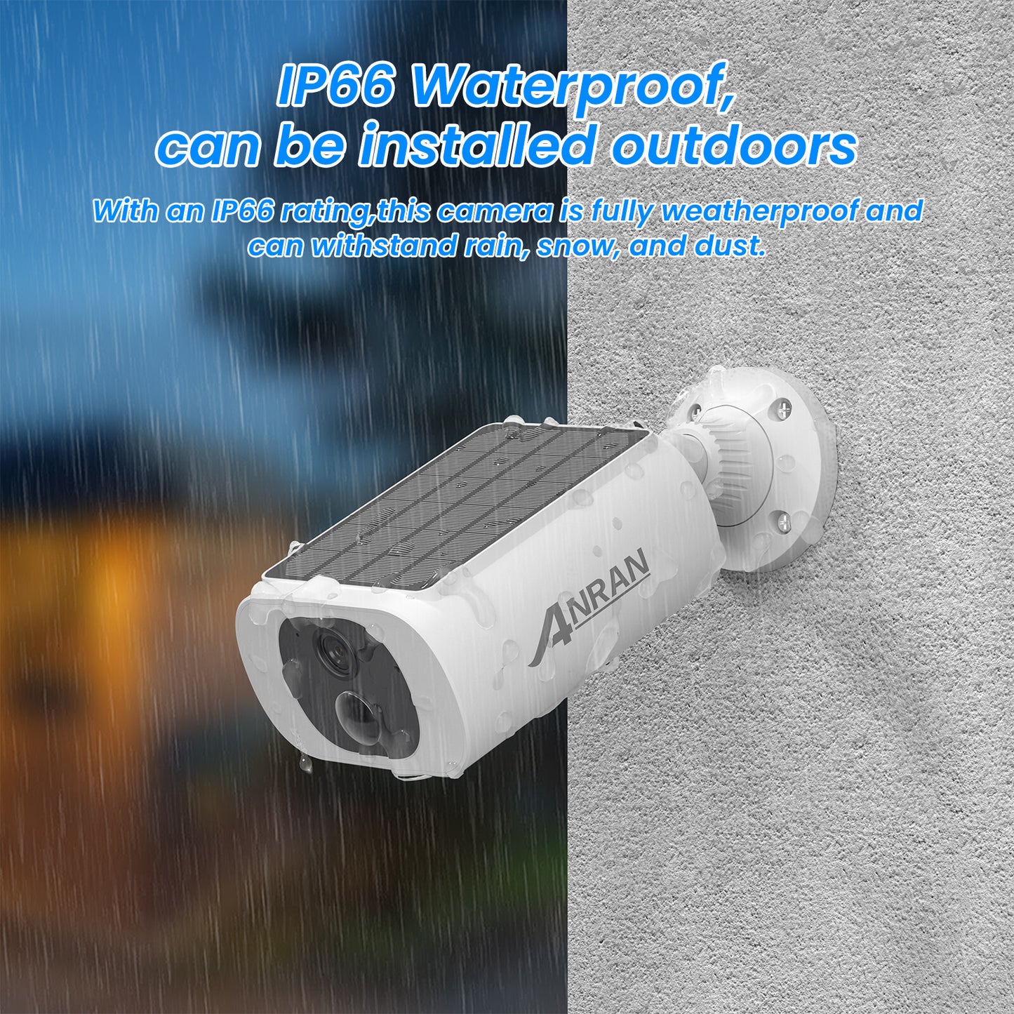 ANRAN Wireless Solar Battery Powered Wifi Home Security Camera System Outdoor IR