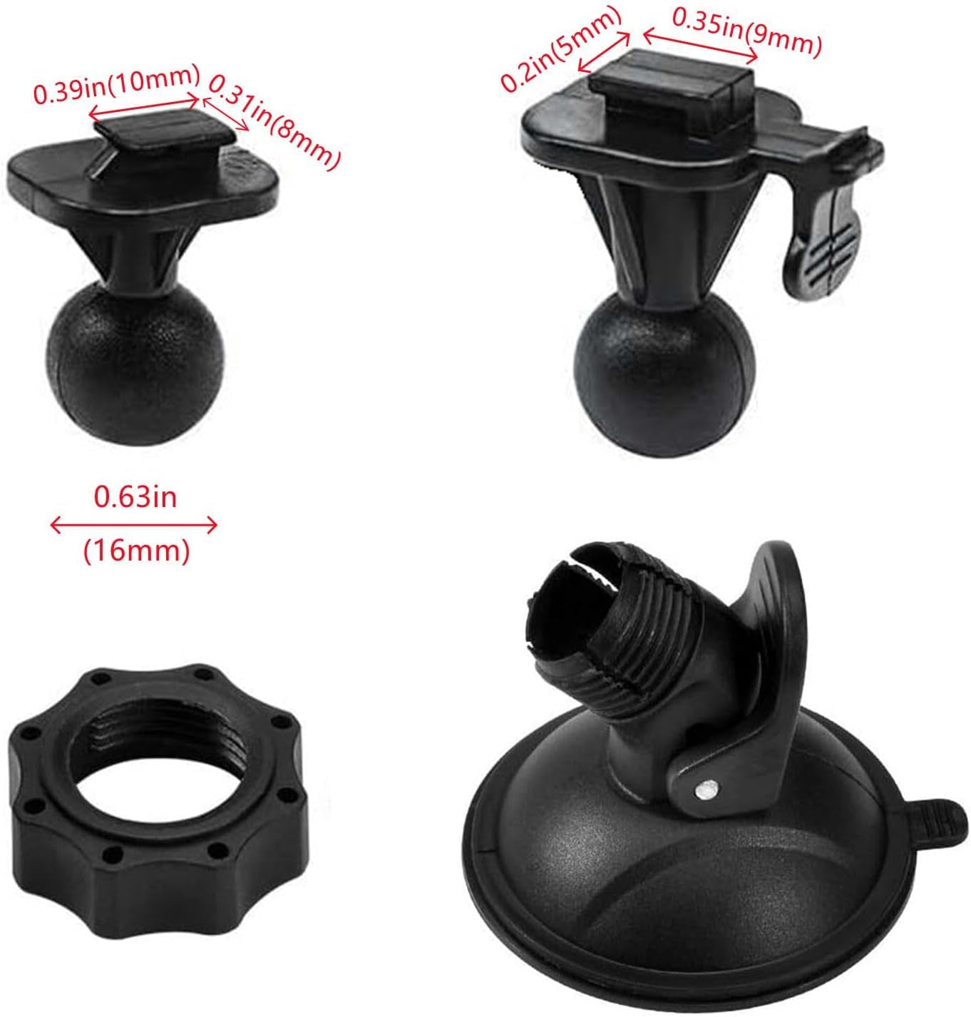 Suction Cup Mount for Yi Dash Cam 2.7', Uniden Dashcam, Black Box G1W Dash Camera Etc, Hold Tightly Removeable Easy to Install and Stand Heat, 2 Pcs