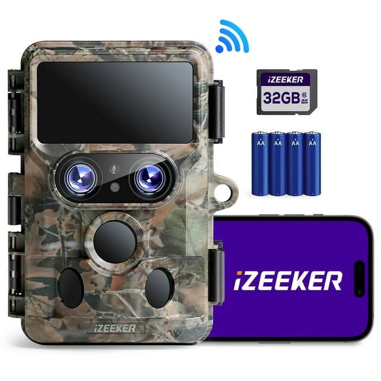 Trail Camera 4K 48MP with Wifi Bluetooth Dual-Lens and Starlight Night Vision