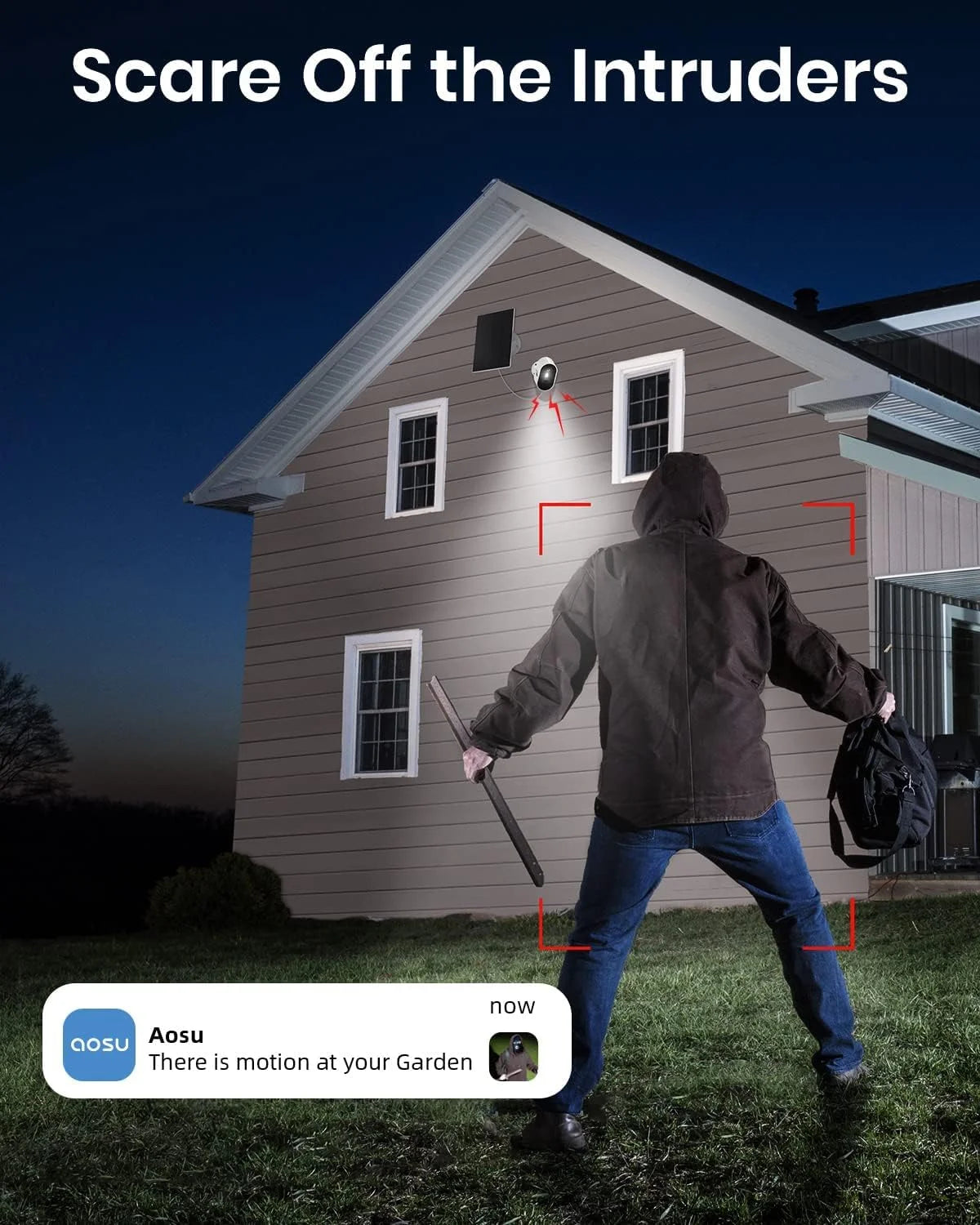 Solar Wireless Outdoor Security Cameras, 2K/3MP Home Security System, 2 Camera Kit with 166° Ultra-Wide View, Solar Powered, Spotlight, Night Vision, No Monthly Fee, 32G Local Storage