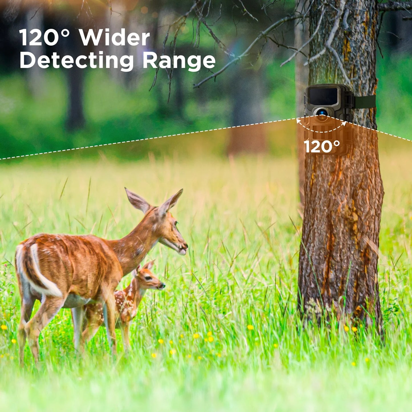 Trail Camera 2K 36MP Game Camera with Infrared Night Vision Waterproof 65FT Motion Activated Wildlife Scouting Hunting Deer Trail Cam with 120° Wide Angle Lens 2.0"LCD