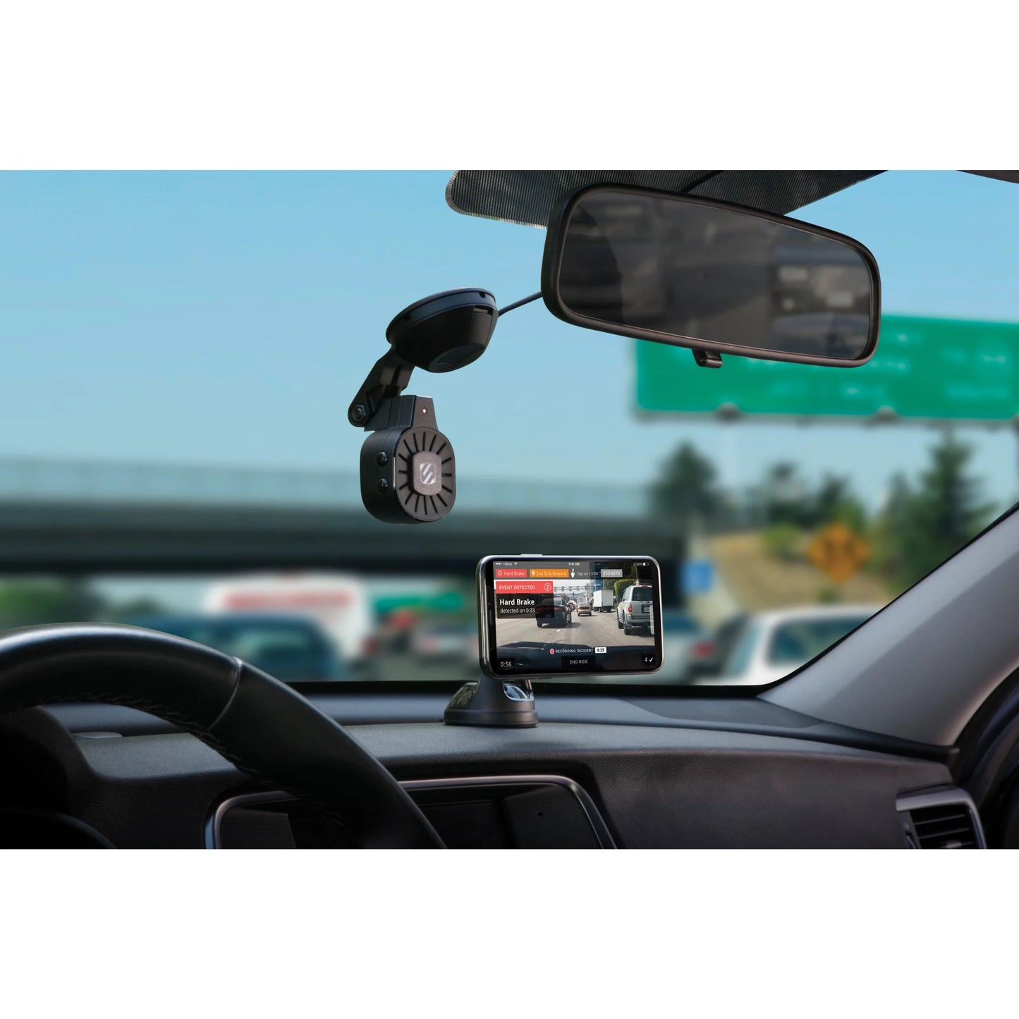 NEXC11032W-SP1 Full HD Smart Windshield Mount Car Dash Cam Powered by Nexar Black