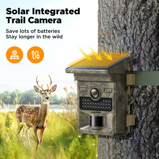 TC19 Solar Trail Camera 48MP 4K Hunting Deer Game Cameras with Night Vision Motion Activated
