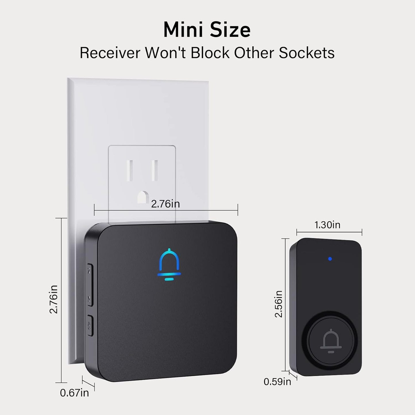 Doorbell, 2 Receiver Wireless Doorbell with 1000Ft Range, Adjustable Volume, Waterproof Design, Hassle-Free Installation, 32 Melodies, Black