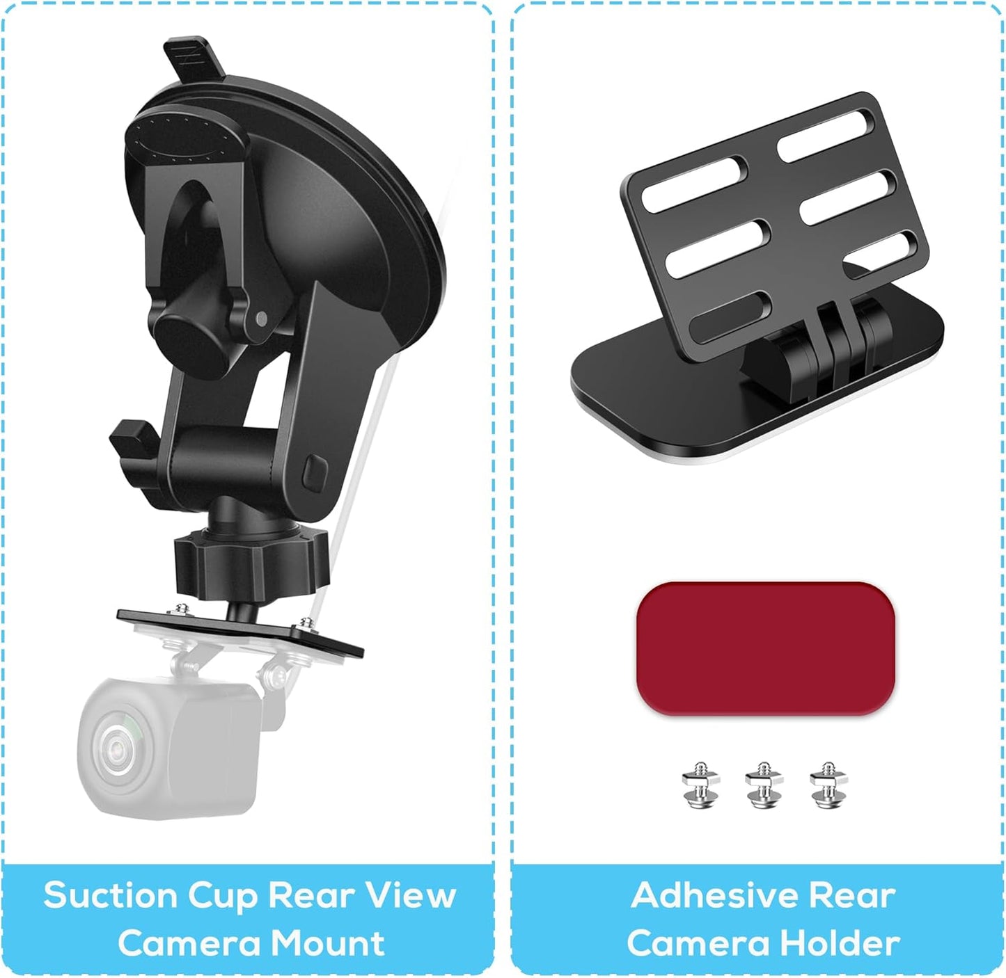 Rear Camera Mount(2 Pcs),Universal Rear Window Camera Mount,Adjustable Back Windshield Backup Camera Mount,Dash Cam Rearview Camera Bracket,Car Recorder Mirror Cam Reverse Camera Holder
