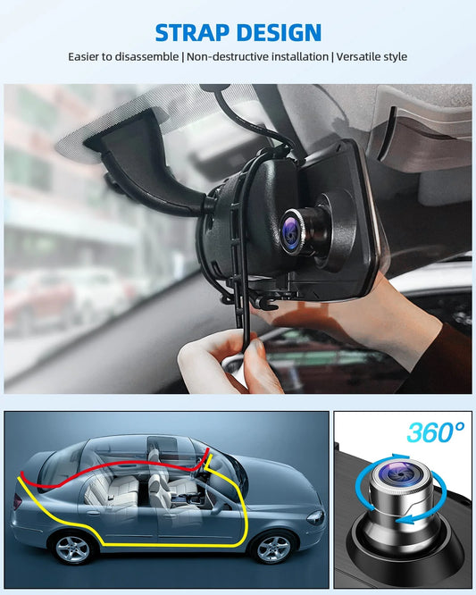 1080P Dual Lens Mirror Dash Cam 7 Inch IPS Touch Screen, Front Car Driving Recorder Camera and Rear View Waterproof Backup Camera 170°Wide Angle with G-Sensor