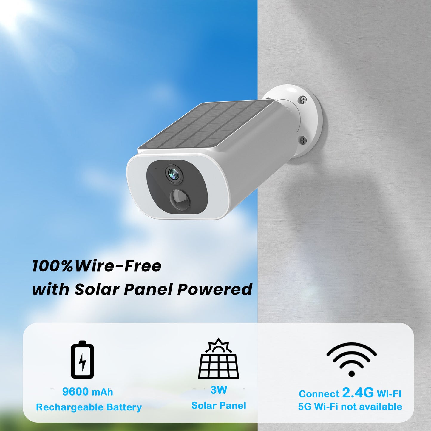 ANRAN Wireless Solar Battery Powered Wifi Home Security Camera System Outdoor IR