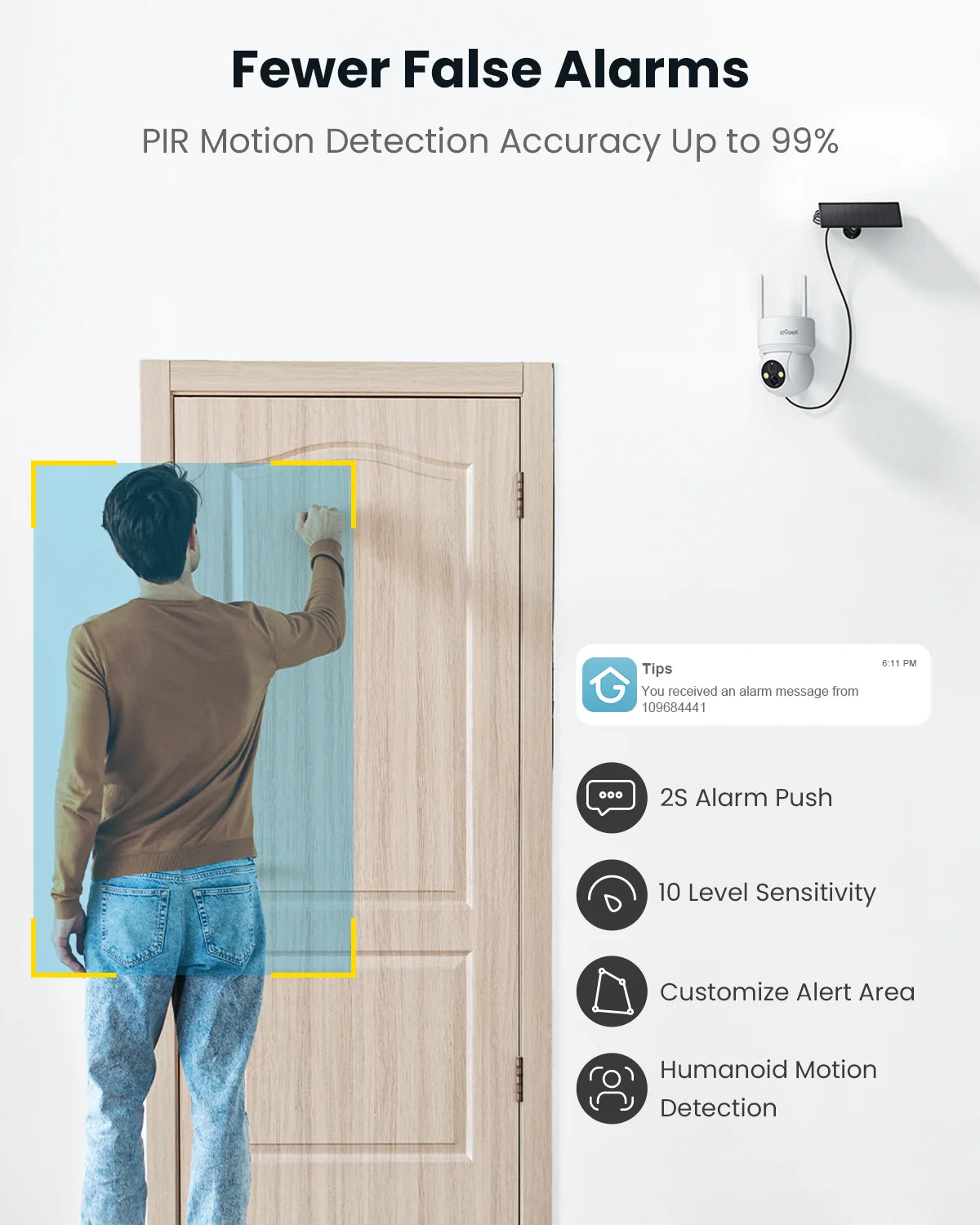 PTZ 360° View Solar Home Wireless Security Camera, Wifi, Outdoor, Spotlight & Siren, 2 Pack, 2K/3MP Color Night Vision Wireless Surveillance Camera