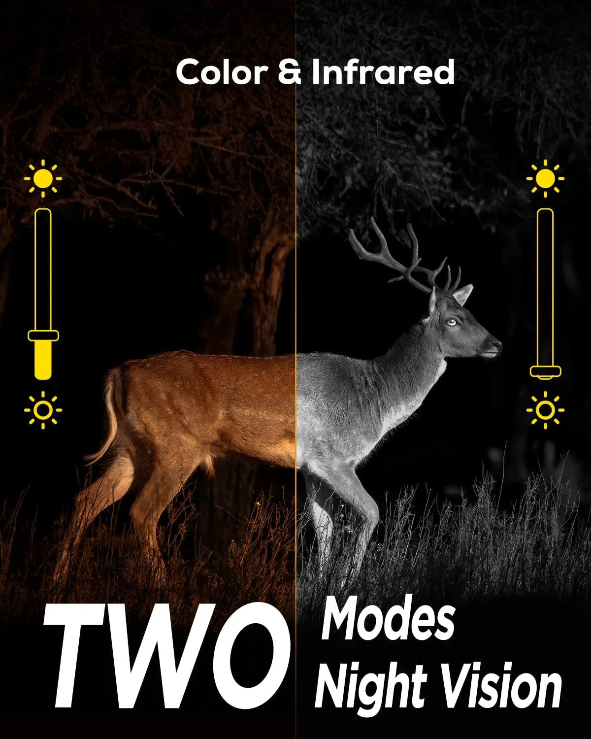 Trail Camera 4K 48MP with Wifi Bluetooth Dual-Lens and Starlight Night Vision