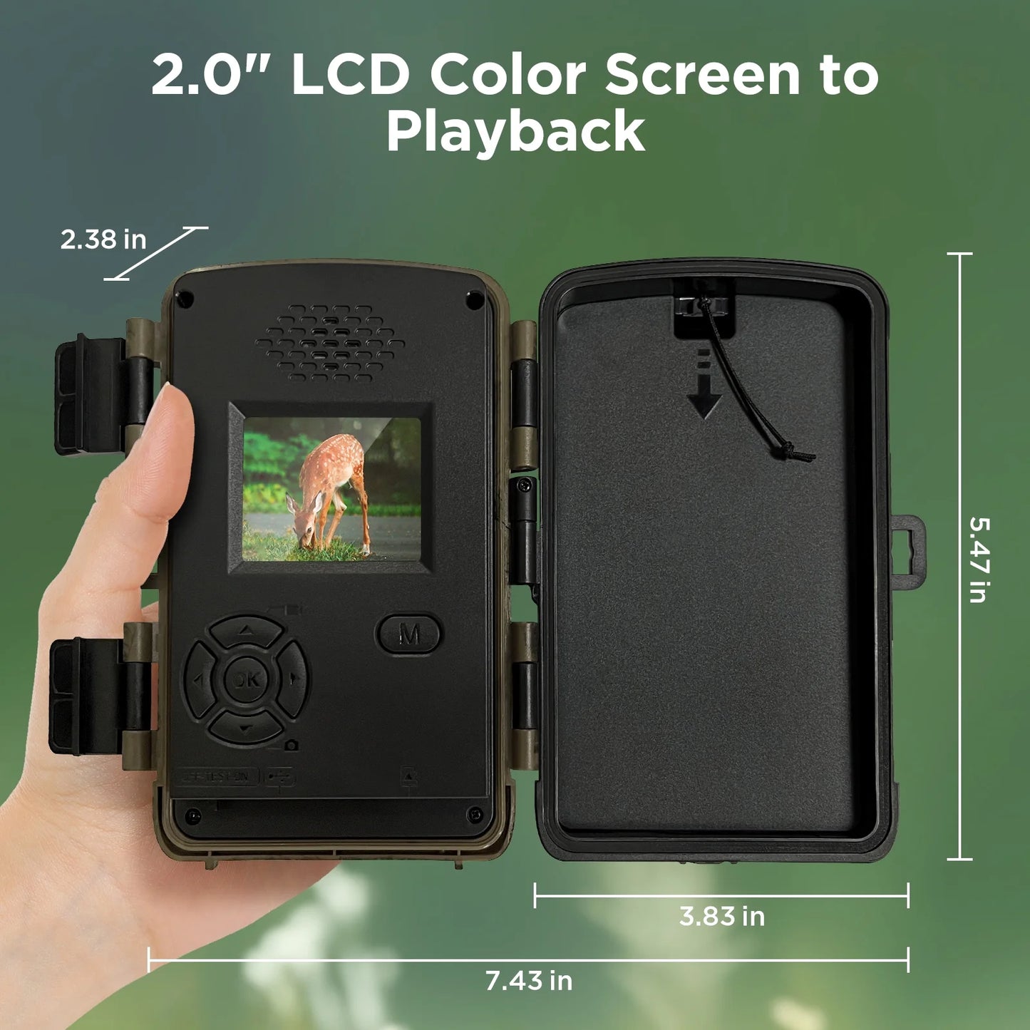 Trail Camera 2K 36MP Game Camera with Infrared Night Vision Waterproof 65FT Motion Activated Wildlife Scouting Hunting Deer Trail Cam with 120° Wide Angle Lens 2.0"LCD
