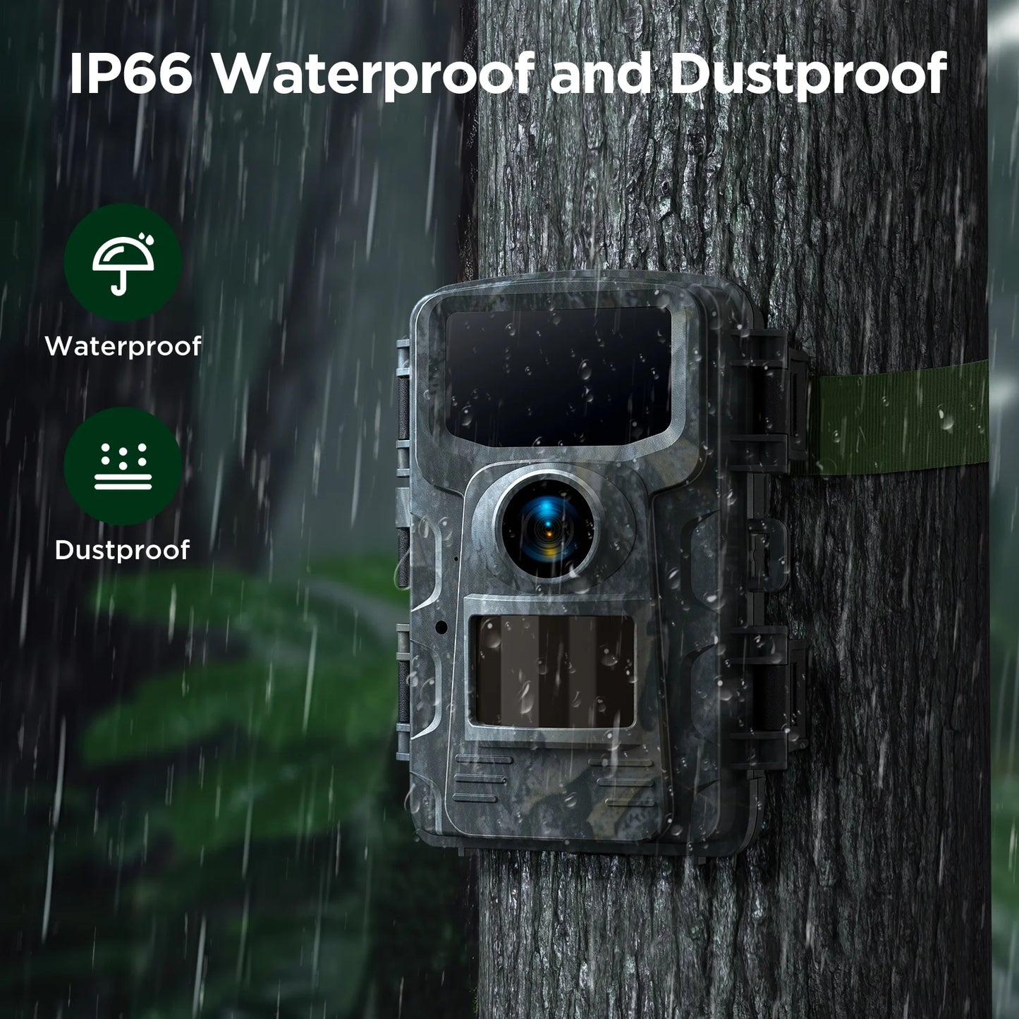 Trail Camera 4K 48MP Hunting Game Camera Infrared Night Vision Motion Activated Waterproof IP66 0.1S Trigger Time Lapse 2.0" LCD Trail Wildlife Cam Surveillance Monitors