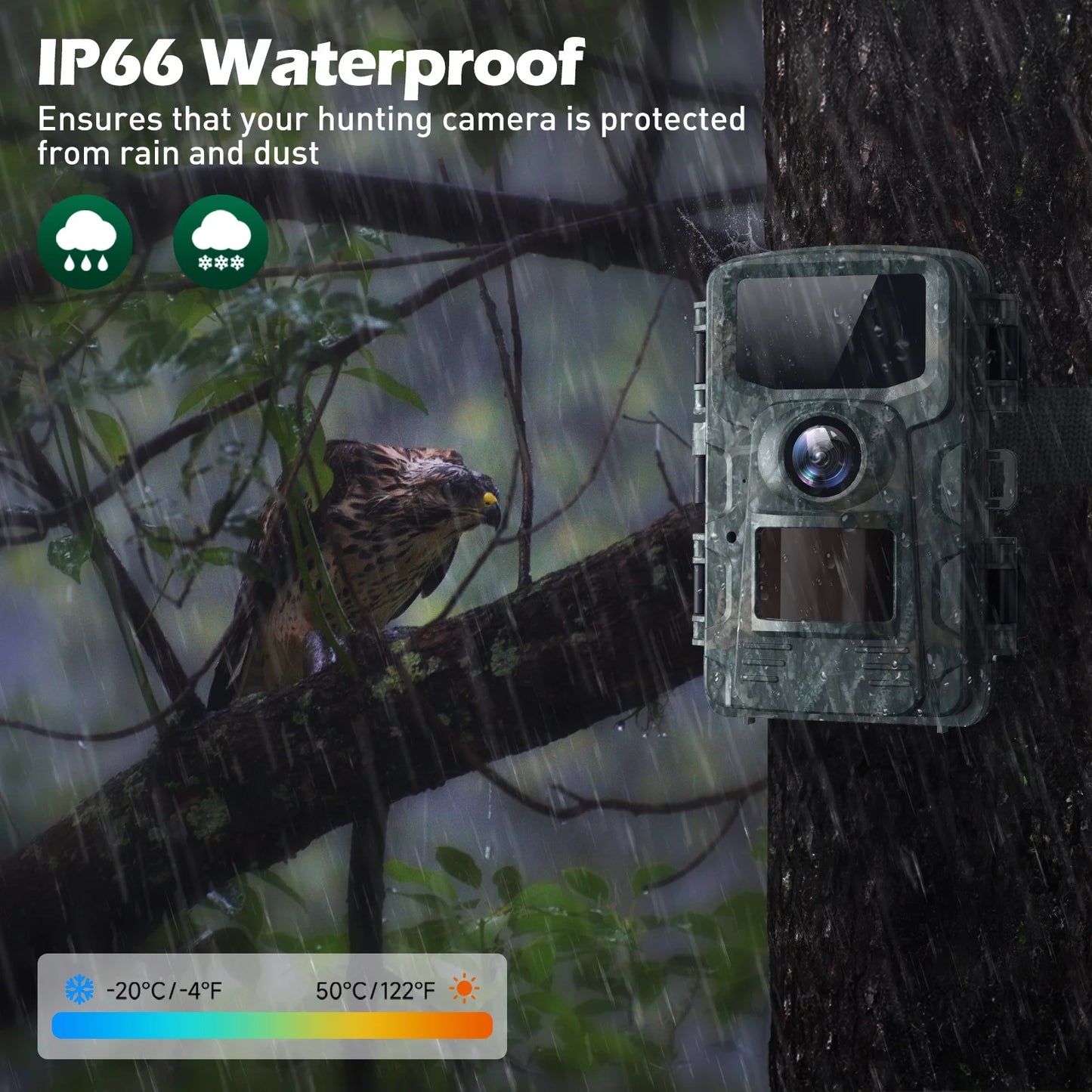 Trail Camera 4K 48MP Game Deer Hunting Camera with Night Vision Waterproof IP66 0.1S Trigger Time Latest Sensor Motion 120° Wide Angel Time-Lapse Trail Cam for Wildlife Monitor 2.0"LCD