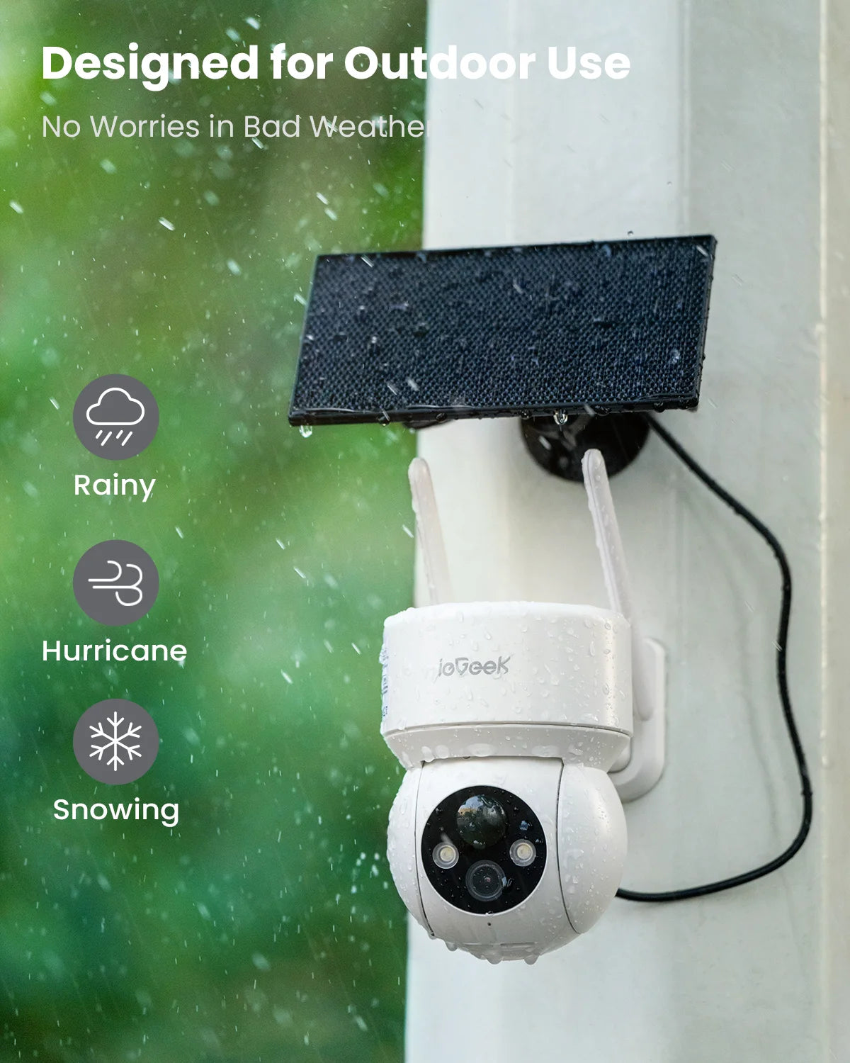 PTZ 360° View Solar Home Wireless Security Camera, Wifi, Outdoor, Spotlight & Siren, 2 Pack, 2K/3MP Color Night Vision Wireless Surveillance Camera