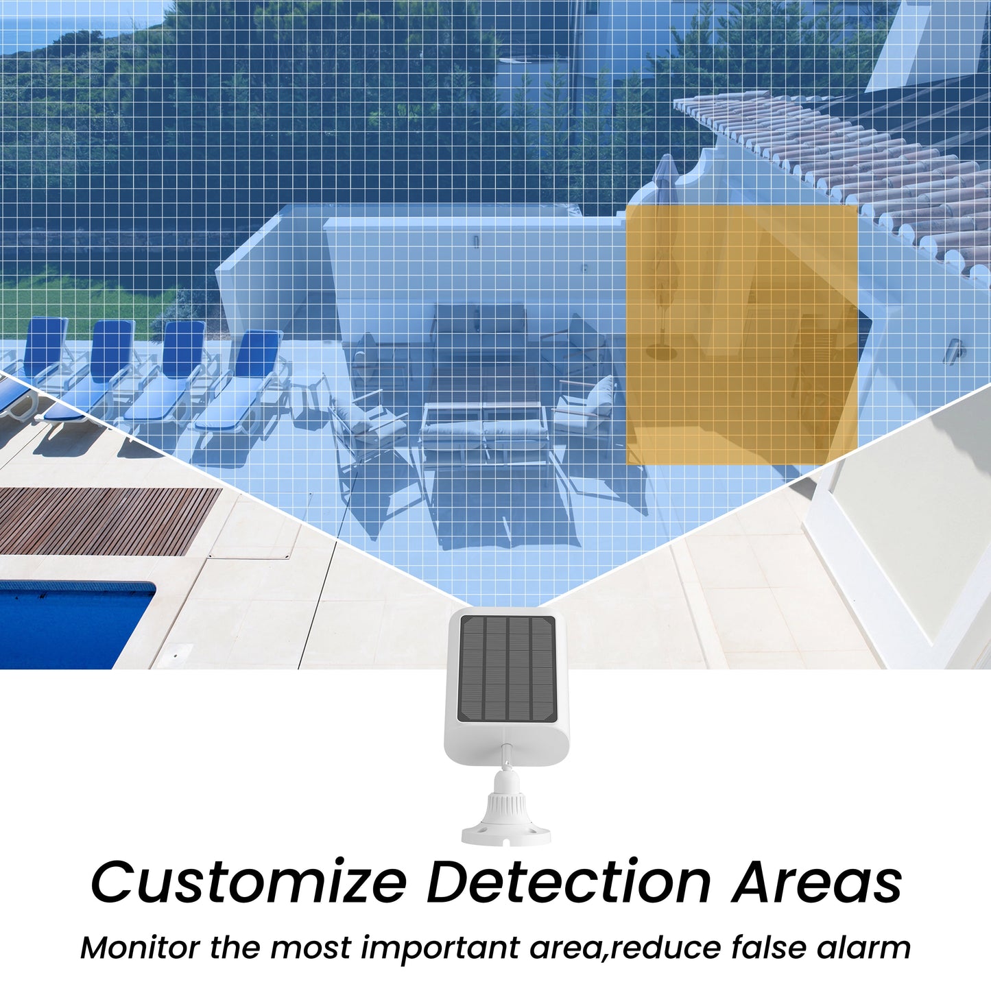 Solar Security Cameras Wireless Outdoor, 2K Wifi Surveillance Camera for Home Security with Floodlight, Embedded Solar Panel, Color Night Vision, 2-Way Talk, Waterproof, Work with Alexa