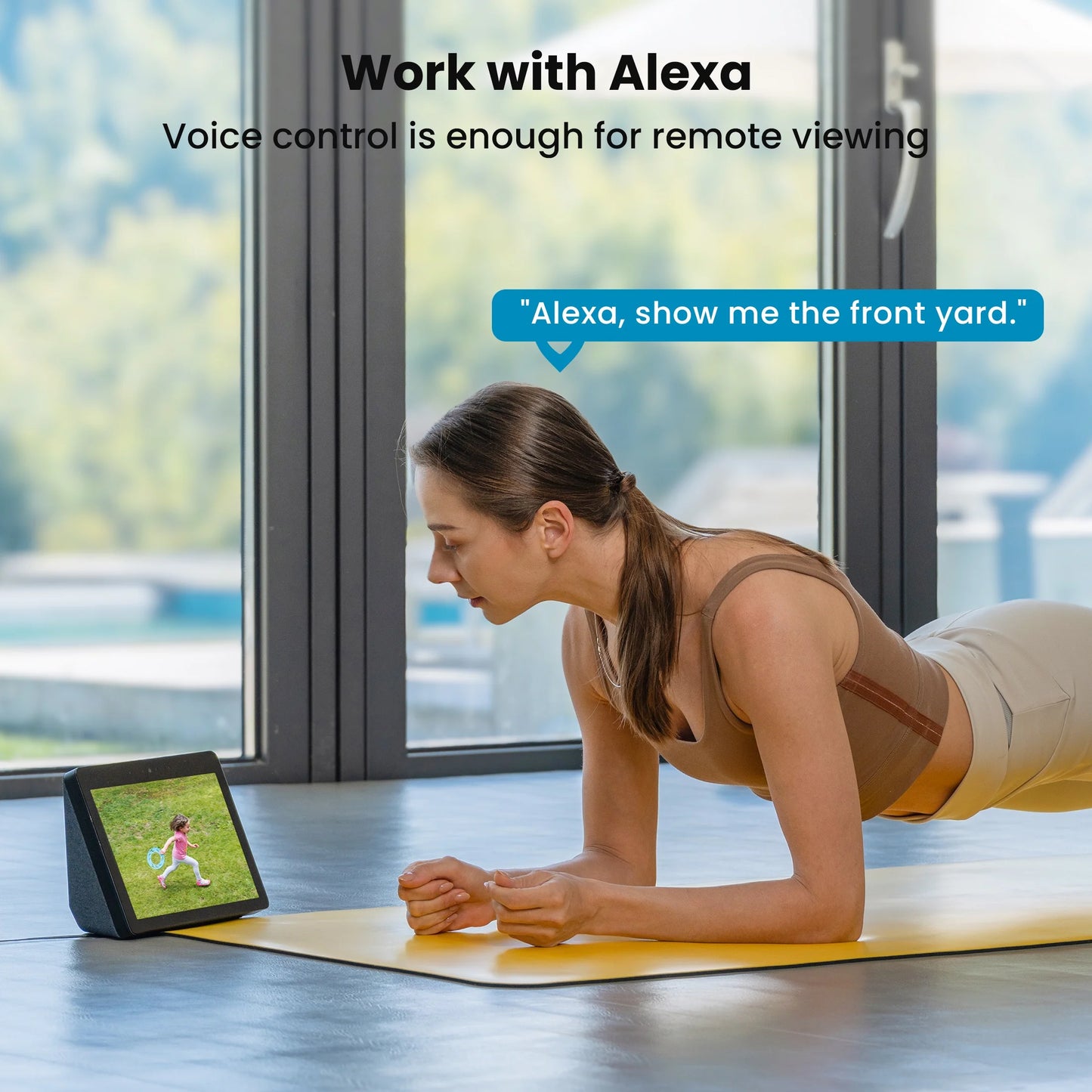 Solar Outdoor Security Cameras Wireless, 2K Color Night Vision, Surveillance with AI Detection, Work with Alexa Supports Only 2.4G WIFI