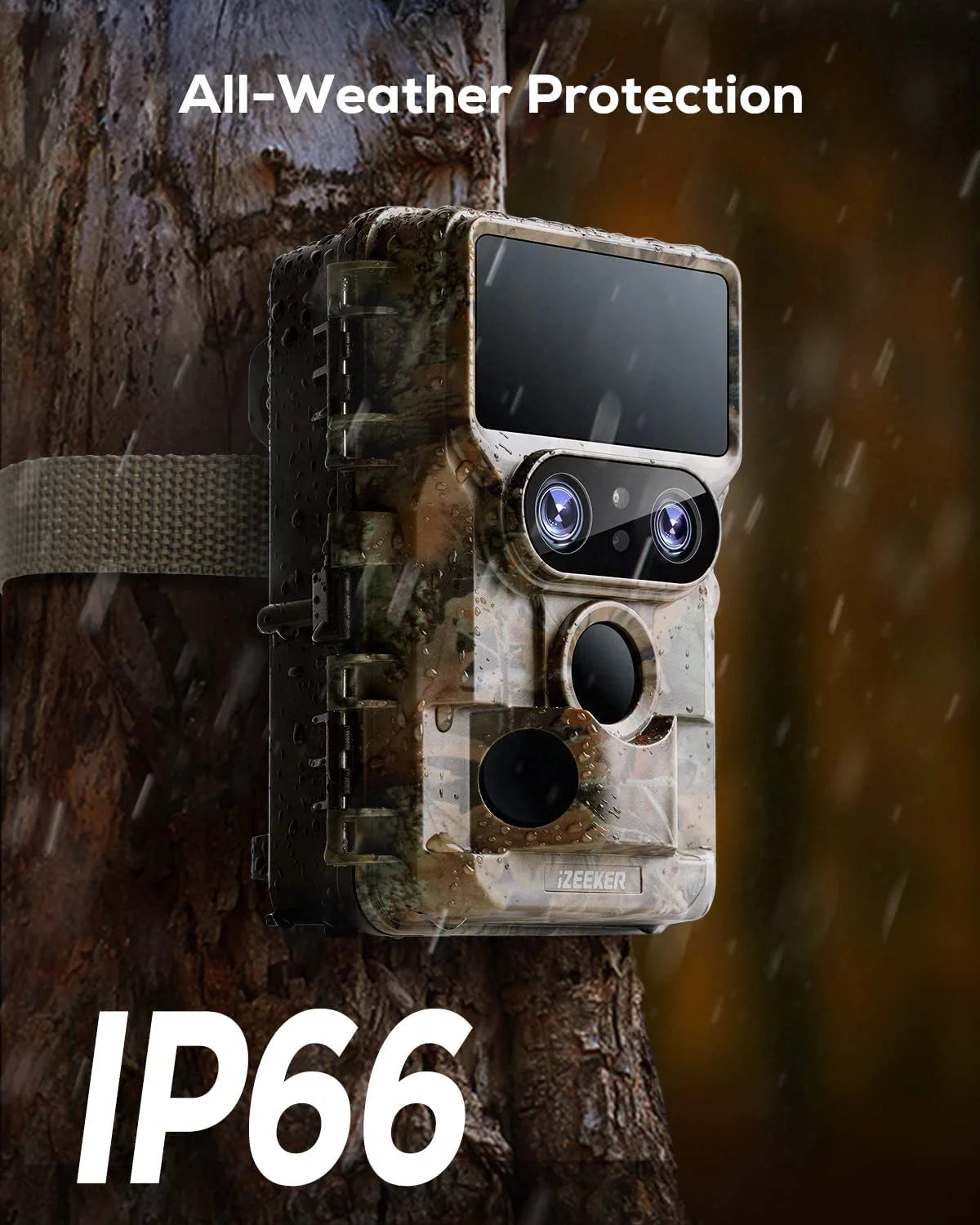 Trail Camera 4K 48MP with Wifi Bluetooth Dual-Lens and Starlight Night Vision