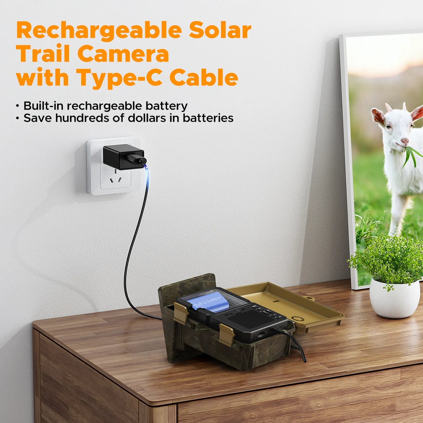 TC19 Solar Trail Camera 48MP 4K Hunting Deer Game Cameras with Night Vision Motion Activated