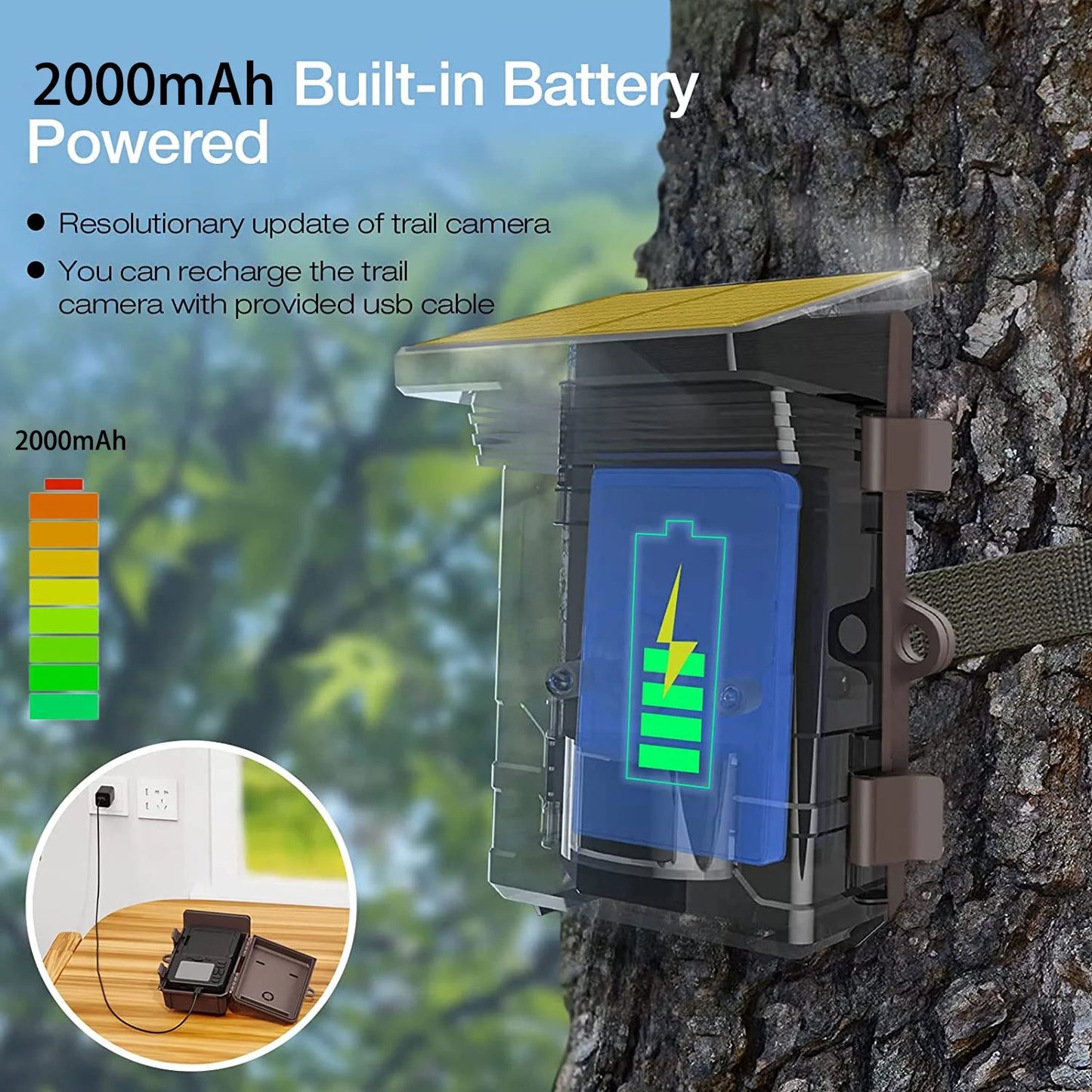 TC19 Solar Trail Camera 48MP 4K Hunting Deer Game Cameras with Night Vision Motion Activated