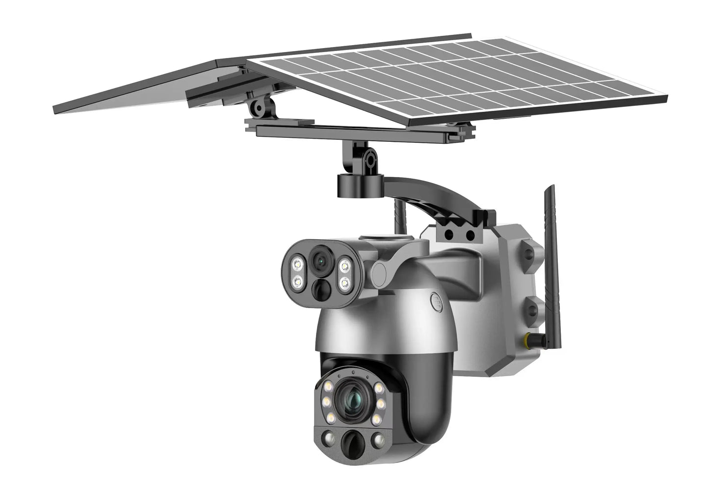Ubox 360 Degree Solar Powered Cctv Camera 50X Zoom HD Intelligent Solar Energy Alert PTZ Camera Dual Lens 4G Solar Camera