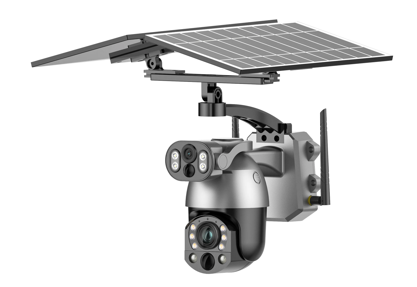 Ubox 360 Degree Solar Powered Cctv Camera 50X Zoom HD Intelligent Solar Energy Alert PTZ Camera Dual Lens 4G Solar Camera