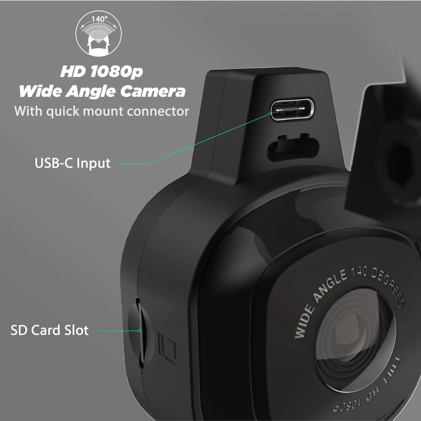 NEXC11032W-SP1 Full HD Smart Windshield Mount Car Dash Cam Powered by Nexar Black