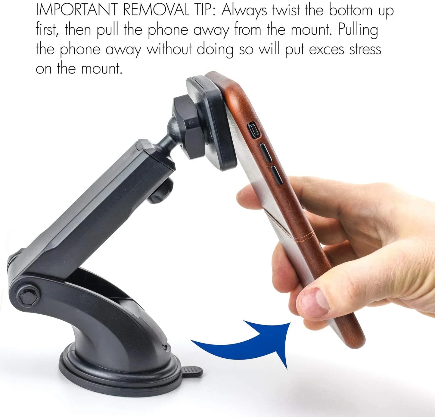 Dashpro Magno Mount 3.0 Series: Magnetic Car Mount for Dash with Suction Base, Magnet Head, and Long Range Adjustable Extension Arm