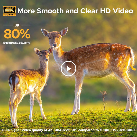 Trail Camera 4K 48MP Game Deer Hunting Camera with Night Vision Waterproof IP66 0.1S Trigger Time Latest Sensor Motion 120° Wide Angel Time-Lapse Trail Cam for Wildlife Monitor 2.0"LCD