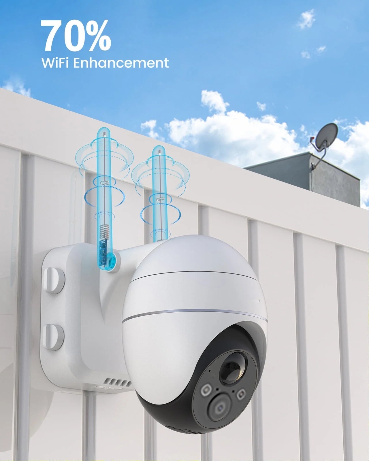 ZS-GX1S 2K/3MP PTZ Solar Wireless Outdoor Security Cameras, White