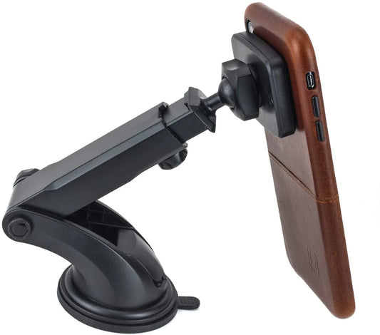 Dashpro Magno Mount 3.0 Series: Magnetic Car Mount for Dash with Suction Base, Magnet Head, and Long Range Adjustable Extension Arm