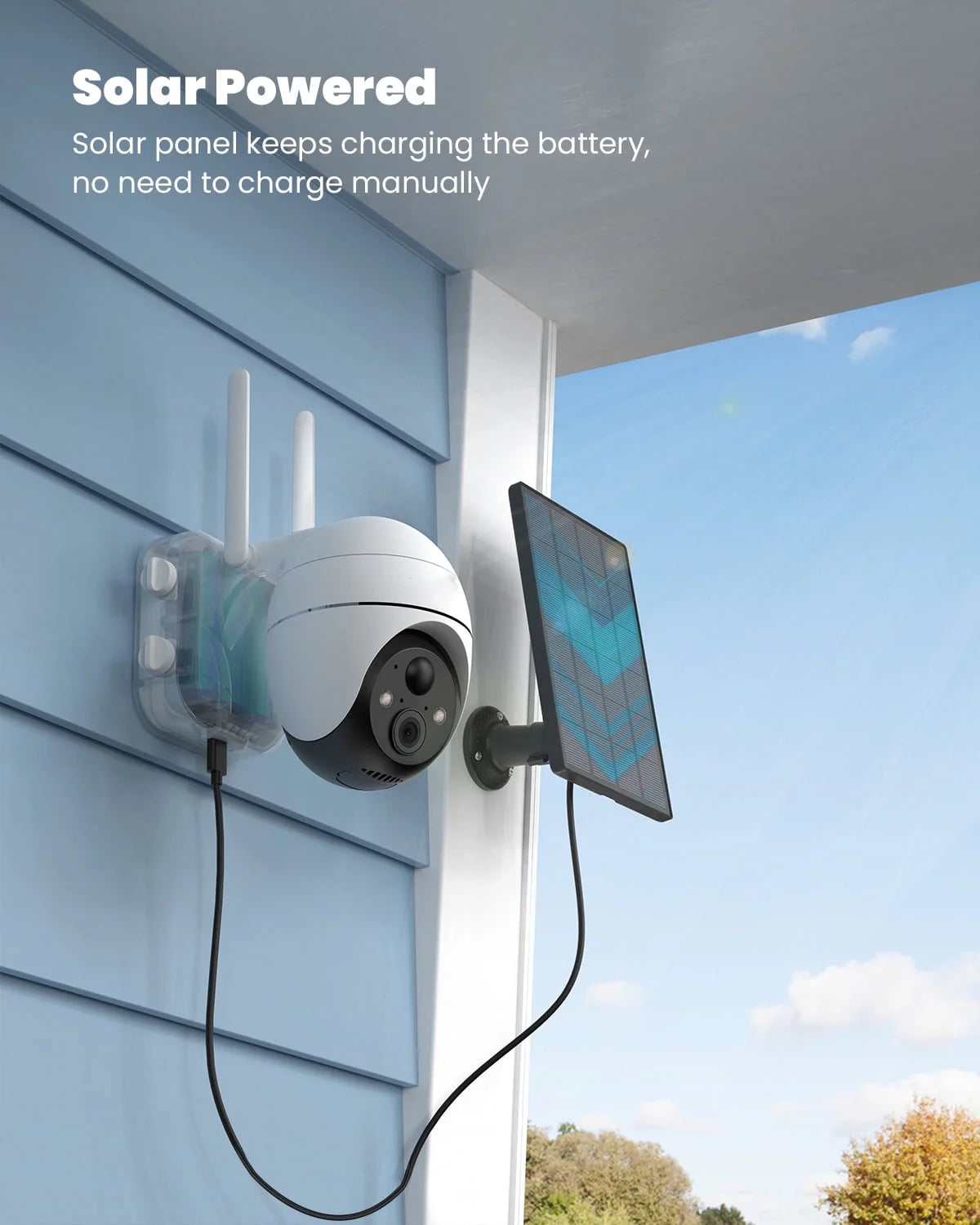 ZS-GX1S 2K/3MP PTZ Solar Wireless Outdoor Security Cameras, White