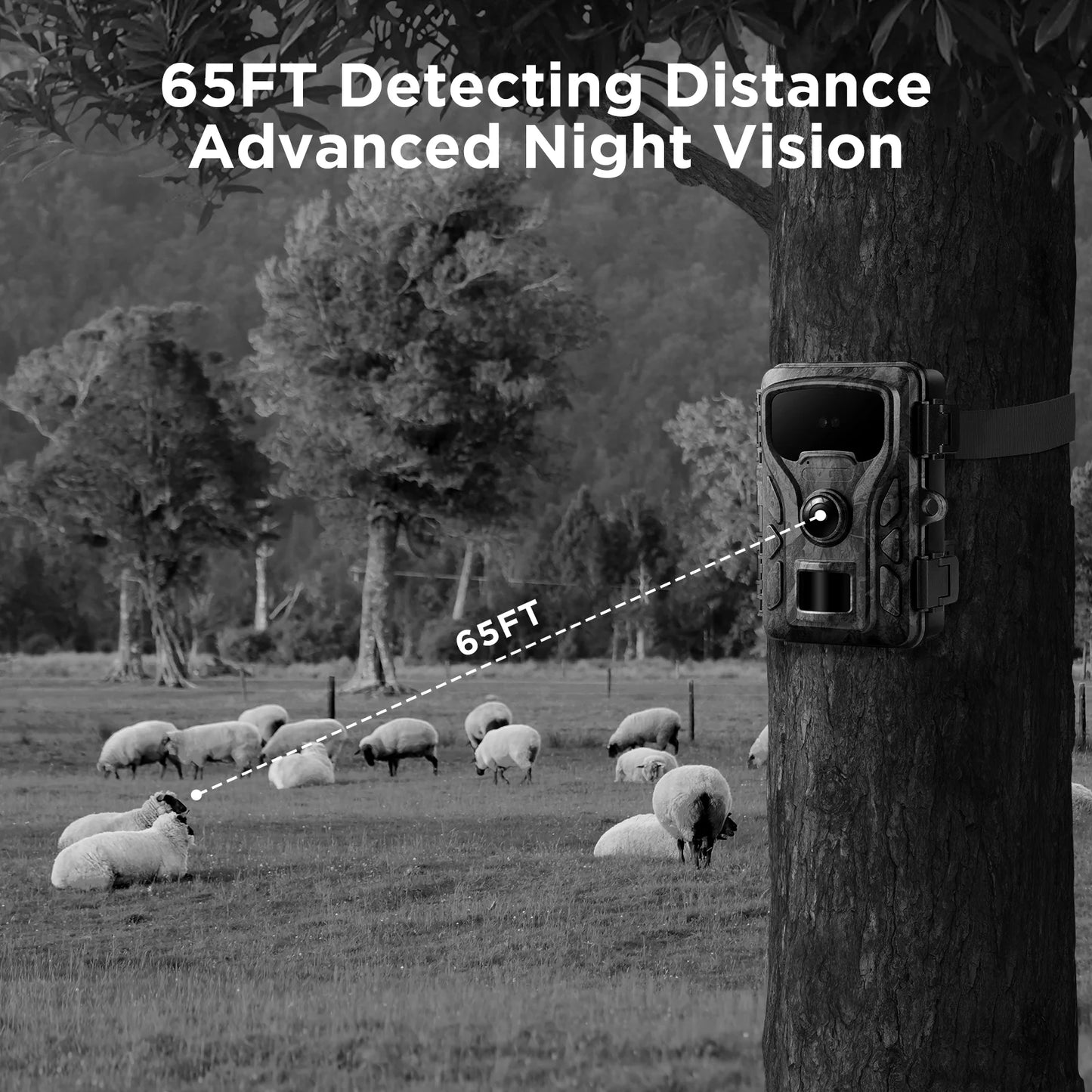 TC30 Trail Camera 4K 48MP Deer Game Hunting Camera with Infrared Sensors Motion Activated Night Vision Waterproof for Wildlife Trail Monitor