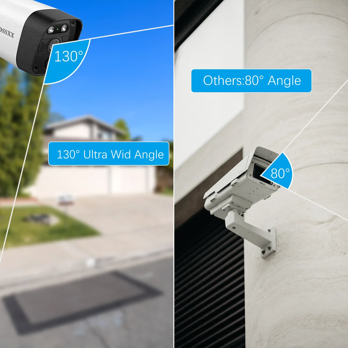 {100% Wire-Free Wireless Solar Cameras} 2-Way Audio, PIR Detection Dual Antennas Outdoor Wireless Surveillance Camera System 1600P Wifi Battery Surveillance Video by