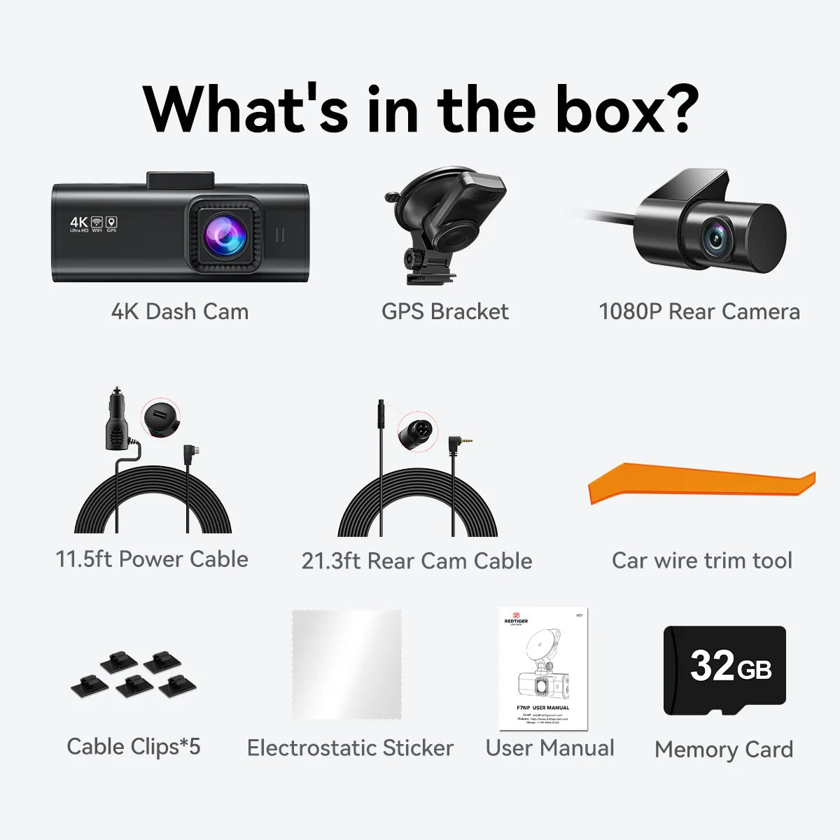 Dash Cam for Cars, 4K/2.5K Full HD Car Camera Dash Cam, 3.16” IPS Screen Dash Cam, Dashcam Built-In Wi-Fi GPS, Night Vision, Loop Recording, Vehicle, Parking Mode, Free 32GB Card