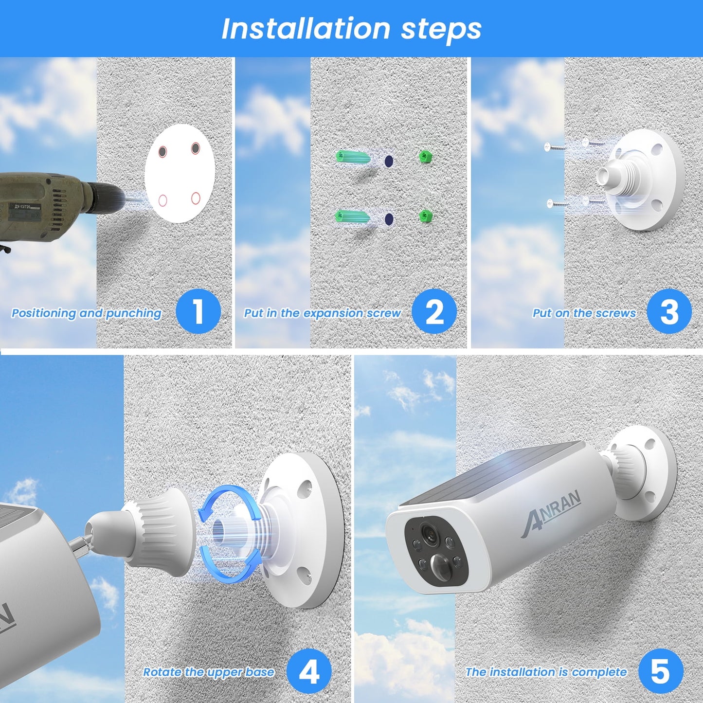Solar Security Cameras Wireless Outdoor, 2K Wifi Surveillance Camera for Home Security with Floodlight, Embedded Solar Panel, Color Night Vision, 2-Way Talk, Waterproof, Work with Alexa