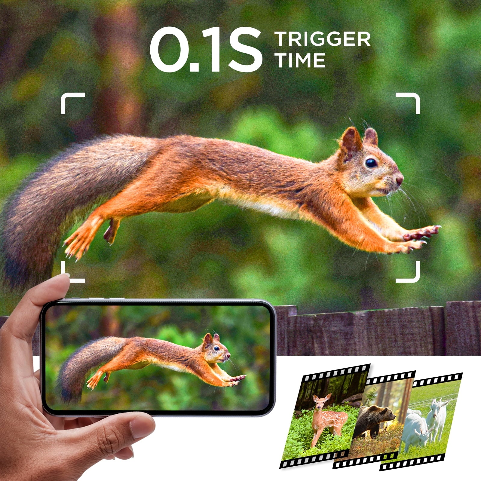 Trail Camera 4K 48MP Game Deer Hunting Camera with Night Vision Waterproof IP66 0.1S Trigger Time Latest Sensor Motion 120Â° Wide Angel Time-Lapse Trail Cam for Wildlife Monitor 2.0"LCD