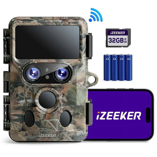 Trail Camera 4K 48MP with Wifi Bluetooth Dual-Lens and Starlight Night Vision
