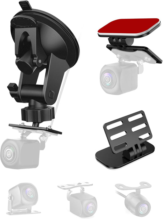 Rear Camera Mount(2 Pcs),Universal Rear Window Camera Mount,Adjustable Back Windshield Backup Camera Mount,Dash Cam Rearview Camera Bracket,Car Recorder Mirror Cam Reverse Camera Holder