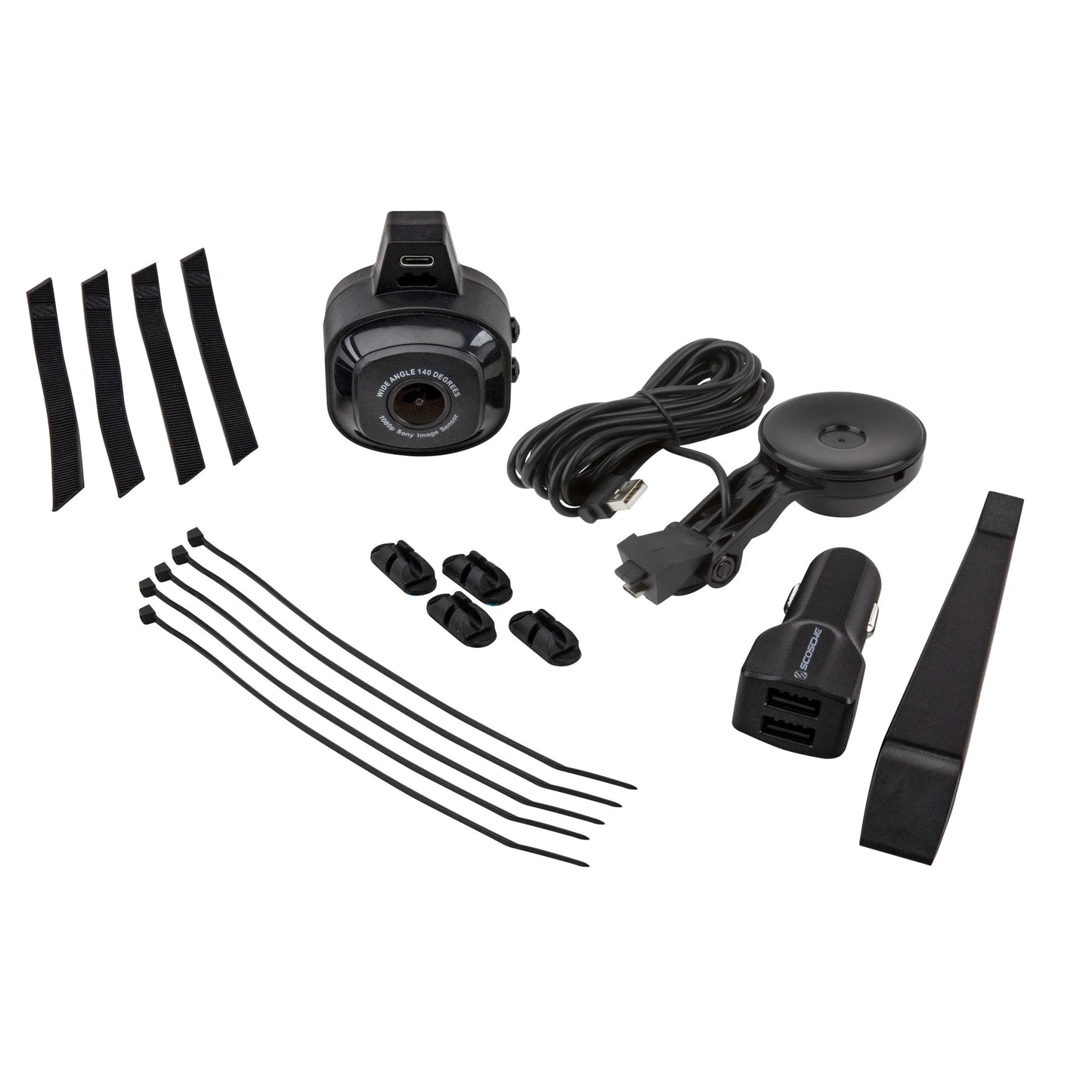 NEXC11032W-SP1 Full HD Smart Windshield Mount Car Dash Cam Powered by Nexar Black