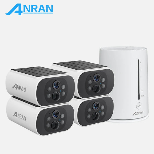 4MP Wifi Solar Battery Camera Kit Surveillance Security System Humanoid Detection Siren Alarm Outdoor Wireless Camera Set