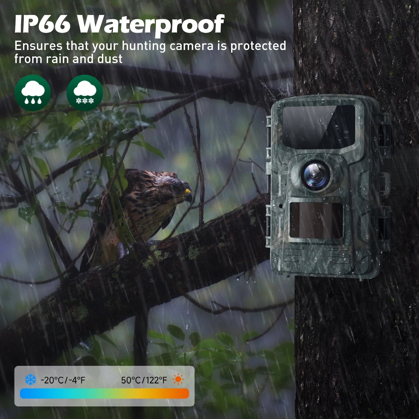 Trail Camera 4K 48MP Game Deer Hunting Camera with Night Vision Waterproof IP66 0.1S Trigger Time Latest Sensor Motion 120Â° Wide Angel Time-Lapse Trail Cam for Wildlife Monitor 2.0"LCD