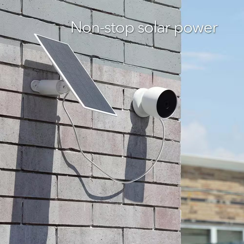 Solar Panel for Google Nest Cam (Battery) with 2.5-Watt Solar Power - Made for Google Nest