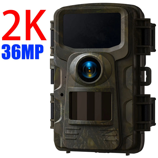Trail Camera 2K 36MP Game Camera with Infrared Night Vision Waterproof 65FT Motion Activated Wildlife Scouting Hunting Deer Trail Cam with 120° Wide Angle Lens 2.0"LCD