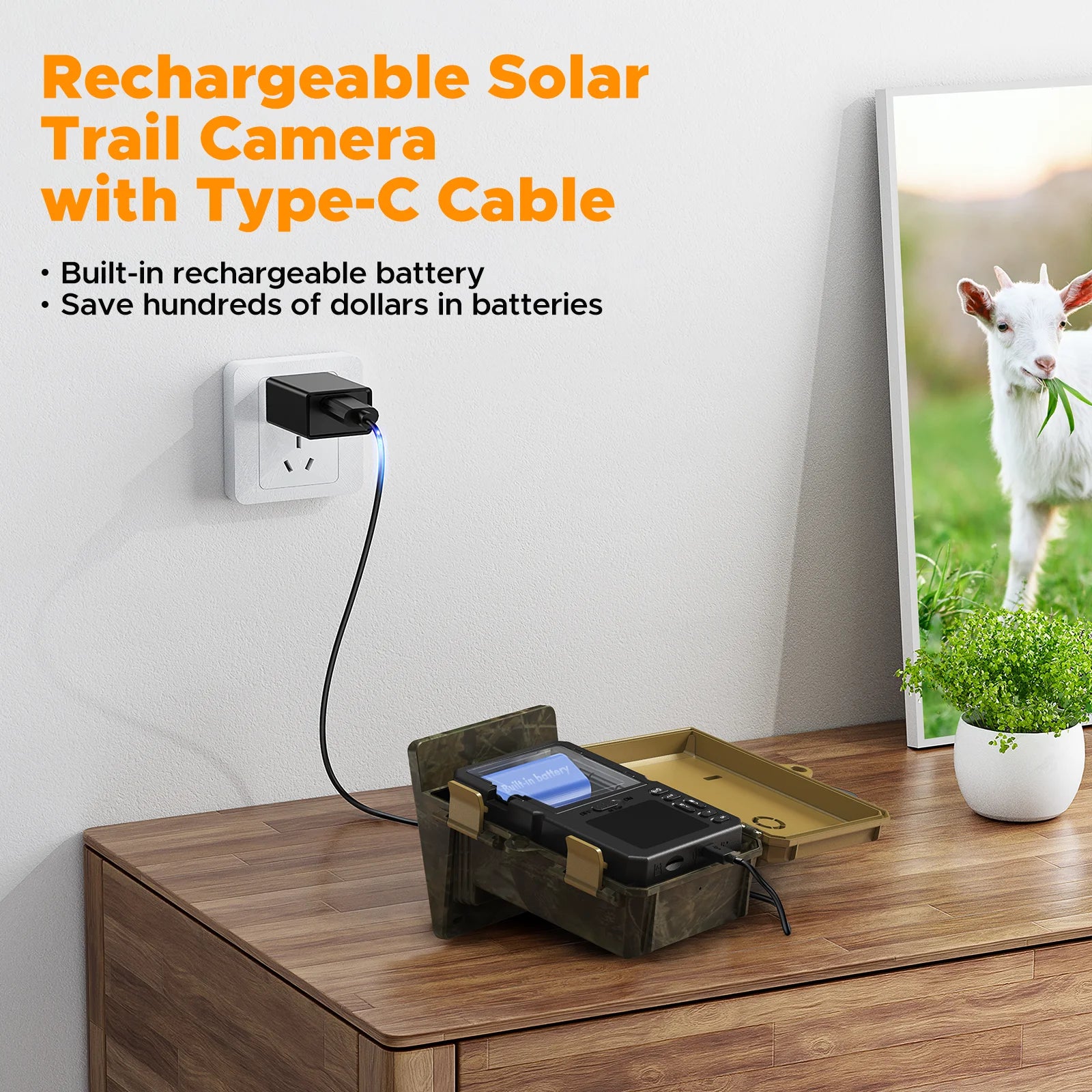 TC19 Solar Trail Camera 48MP 4K Hunting Deer Game Cameras with Night Vision Motion Activated