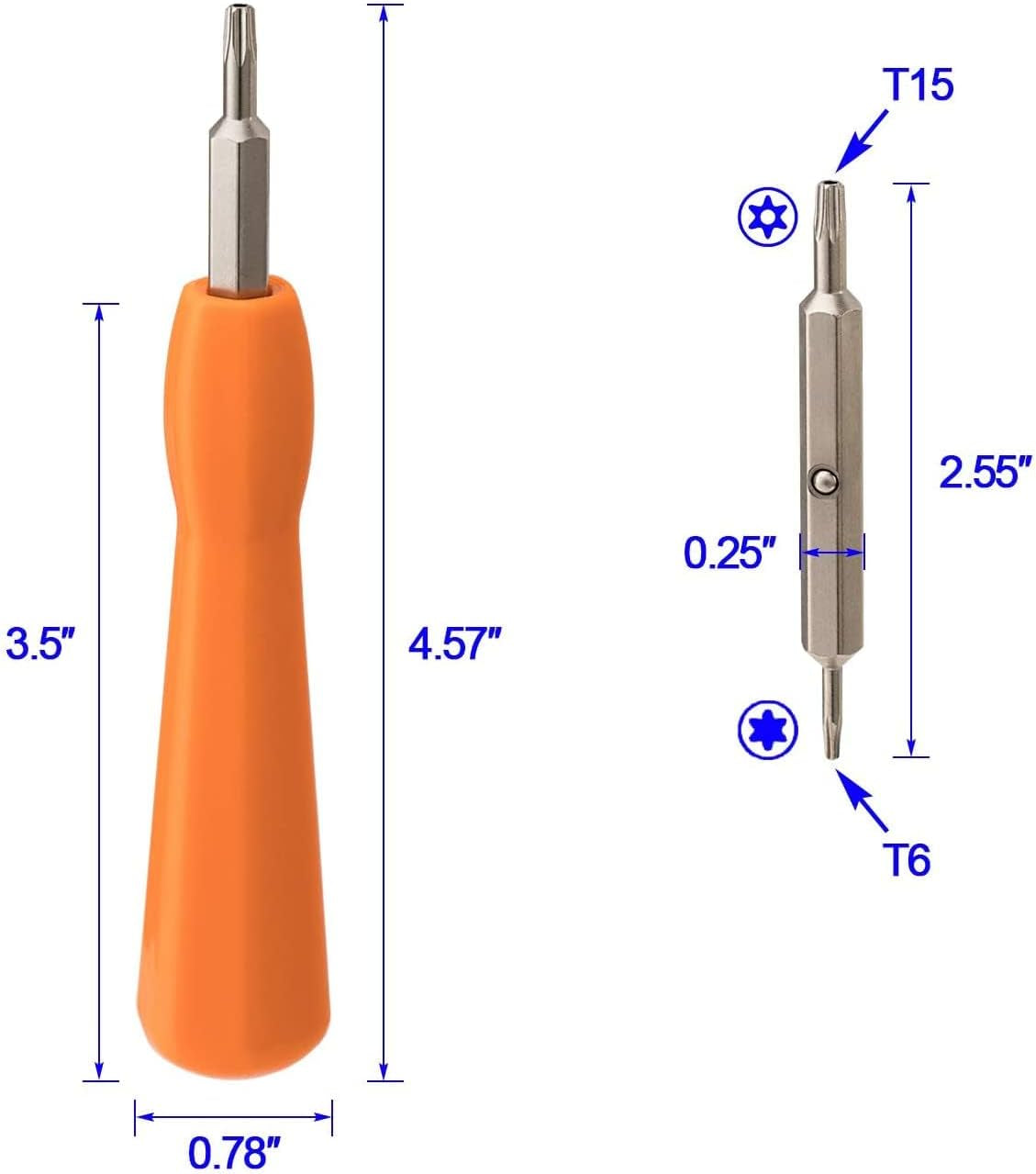 Screwdriver and Screws Kit for Doorbell, T6 T15 Bit Screwdriver for Video Doorbell,Doorbell 2, Doorbell Pro and Elite Battery Change, Charge and Replacement, Wifi Password Reset Access