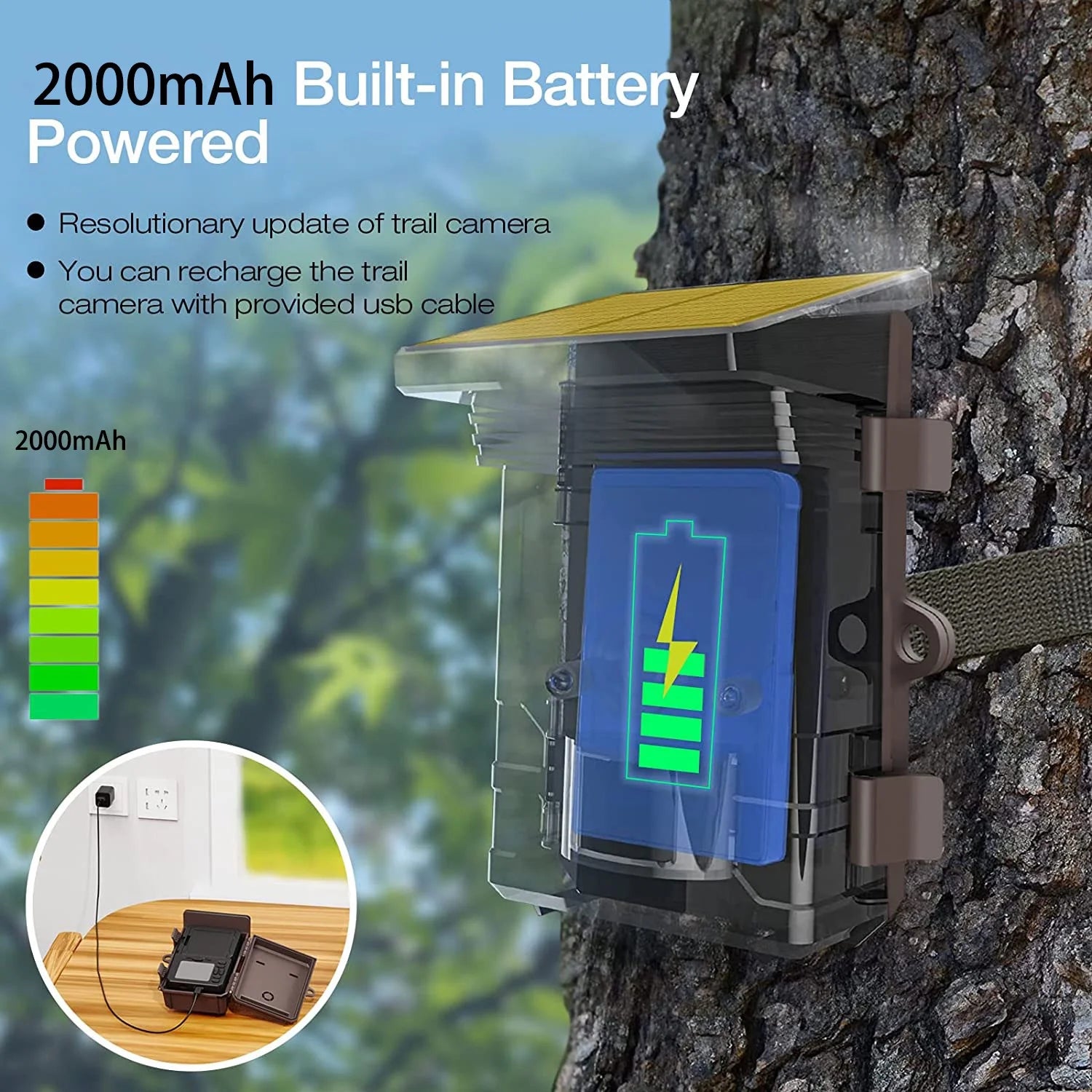 TC19 Solar Trail Camera 48MP 4K Hunting Deer Game Cameras with Night Vision Motion Activated