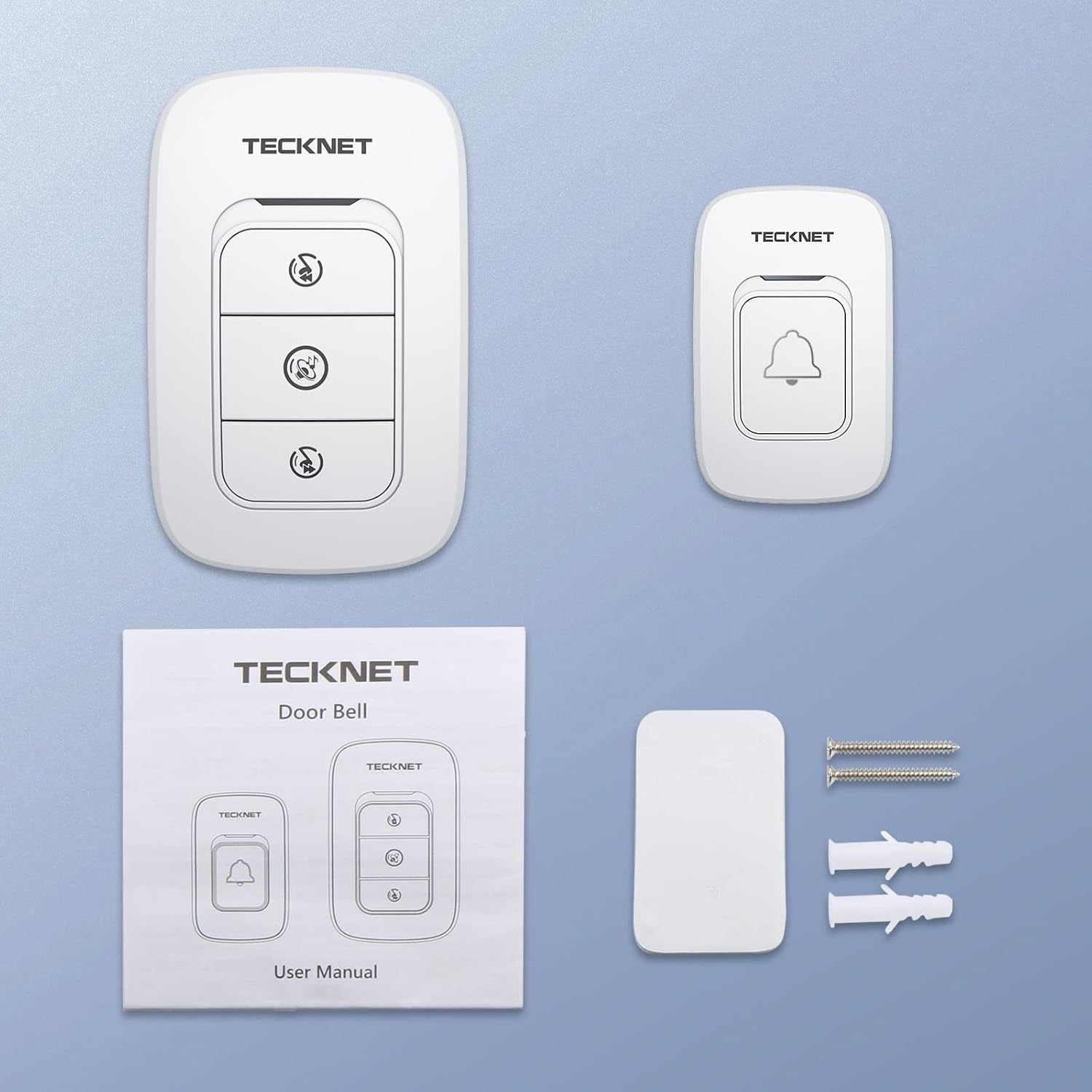 Wireless Doorbell, Waterproof Wireless Doorbells for Home, Cordless Door Chime Kit Battery Powered Operating at up to 1300 Feet Range with 38 Chimes, 4 Volume Levels & LED Flash