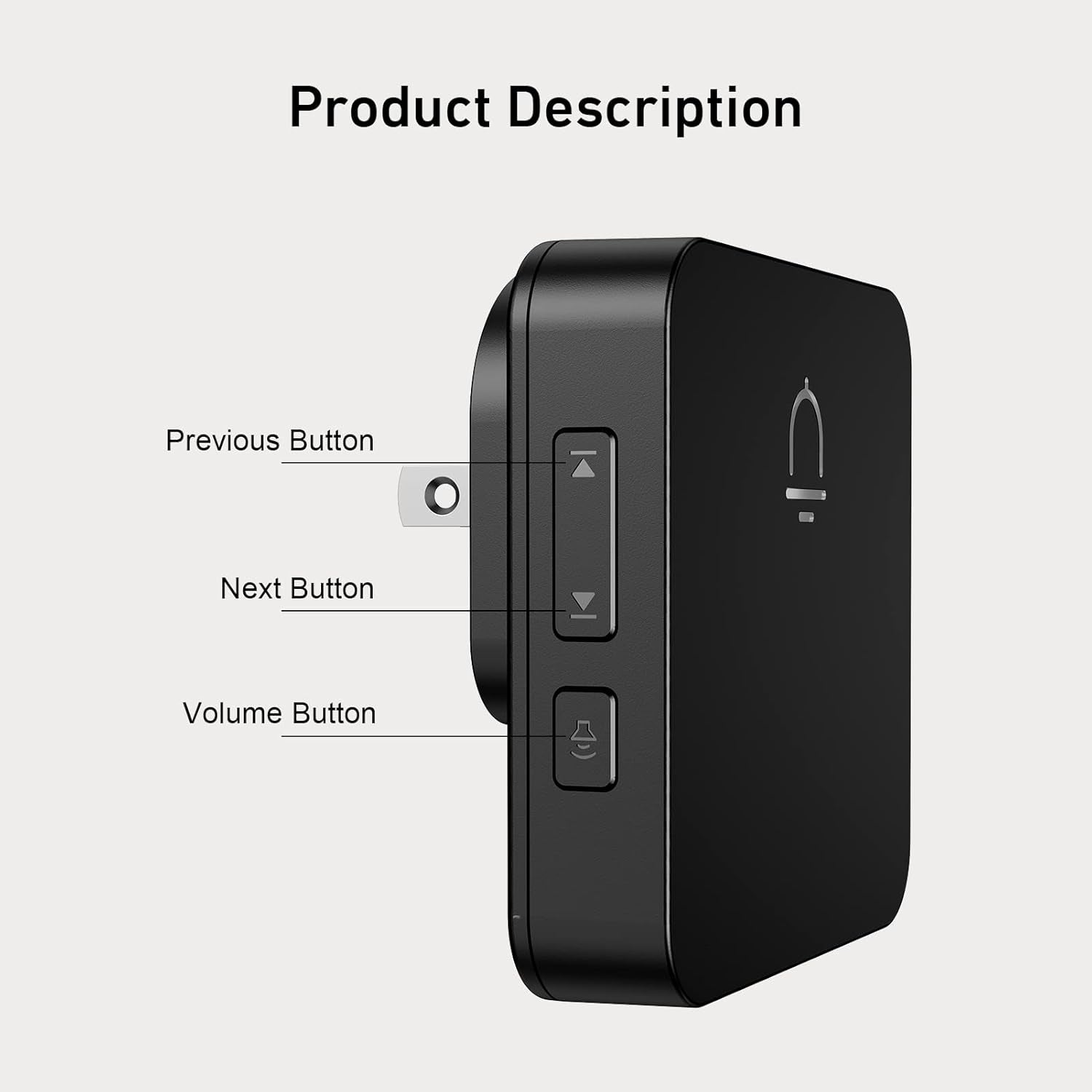 Doorbell, 2 Receiver Wireless Doorbell with 1000Ft Range, Adjustable Volume, Waterproof Design, Hassle-Free Installation, 32 Melodies, Black