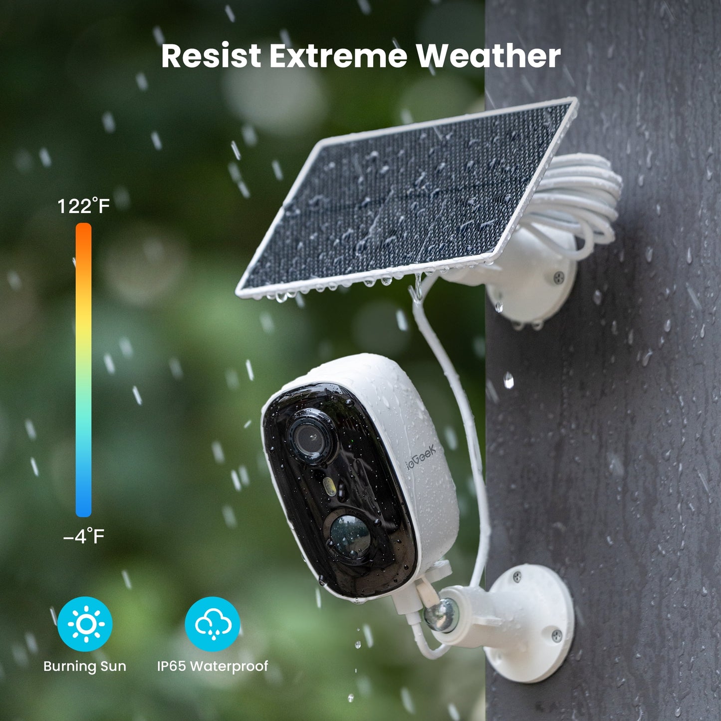 Solar Outdoor Security Cameras Wireless, 2K Color Night Vision, Surveillance with AI Detection, Work with Alexa Supports Only 2.4G WIFI